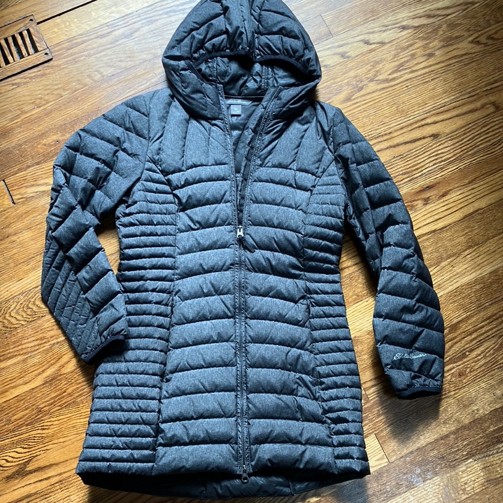 Eddie Bauer Charcoal Quilted Puffer Coat